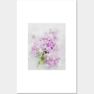 Lilac Floral Watercolor Art Posters and Art